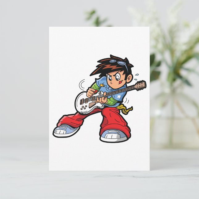 Invitation Cool Rock Star Guitariste Fun Musicien (Créateur téléchargé)