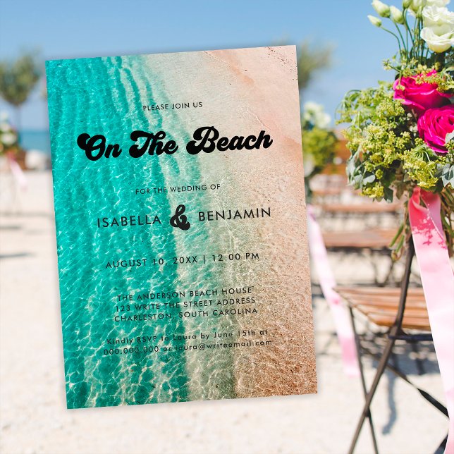 Invitation Cool Super Sur La Plage Destination Mariage (Créateur téléchargé)