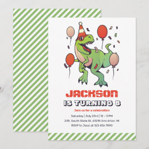 Invitation Cool T-Rex Dinosaur Parti Anniversaire de enfant