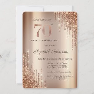 Invitation Cooper Parties scintillant Drips 70e anniversaire