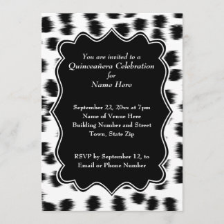 Invitation Copie dalmatienne Quinceanera de motif de taches