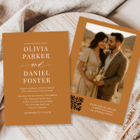 Copper Bronze QR Code Mariage photo élégant
