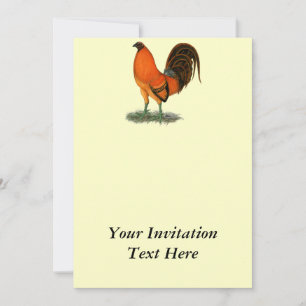 Invitation Coq rouge gingembre Gamecock