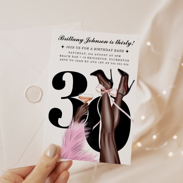 Invitation Coquette 30e anniversaire (Créateur téléchargé)
