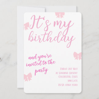 Invitation coquette à ruban rose, téléchargement n