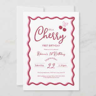 Invitation Coquette Arc-en-ciel Rose pour le 1er A