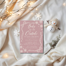 Invitation Coquette Baby son froid extérieur baby shower rose