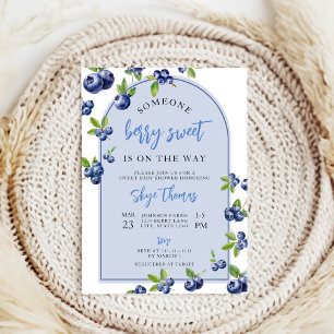Invitation Coquette Berry Baby shower de bleuets doux