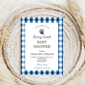 Invitation Coquette Berry Baby shower de bleuets doux