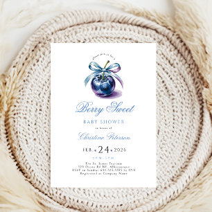 Invitation Coquette Berry Baby shower de bleuets doux