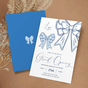 Invitation Coquette Bleue Vend Élégante Grand Ouverture