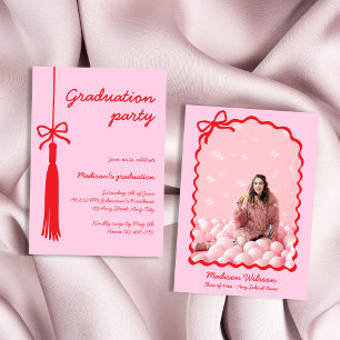 Invitation Coquette Bow Grad Photo 2025 Graduation