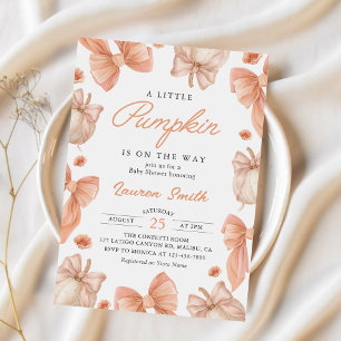 Invitation Coquette Bow Petit Citrouille sur le chemin Baby s