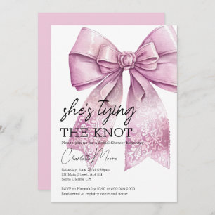 Invitation Coquette Bow Pink Tying La Fête des mariées Knot