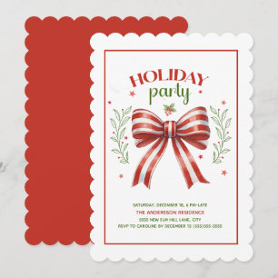 Invitation Coquette Bow Red Green