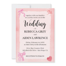 Coquette Bow rose Élégant Mariage moderne élégant