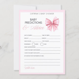 Invitation Coquette Bow rose - Nom modifiable, 5x7