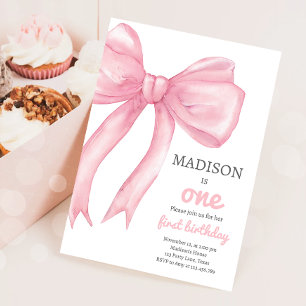 Invitation Coquette Bow Rose veut être une fille premier anni