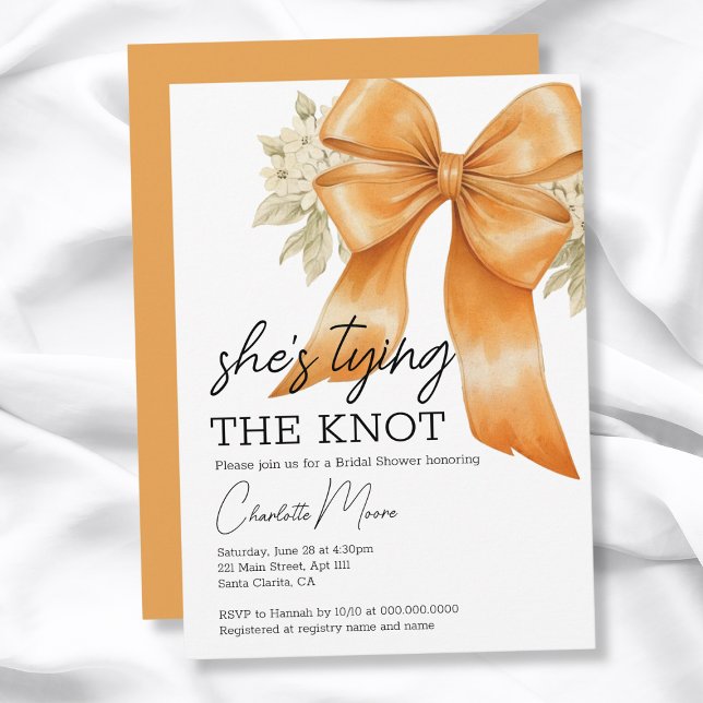 Invitation Coquette Bow She's Tying The Knot Fête des mariées (Coquette Bow She's Tying The Knot Bridal Shower Invitation
)