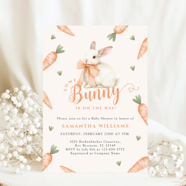 Invitation Coquette Bunny Baby shower neutre entre les sexes (Créateur téléchargé)