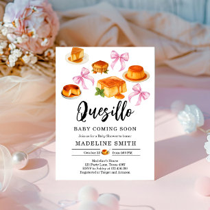 Invitation Coquette Cutie quesillo Sweet Pink Bow Baby shower