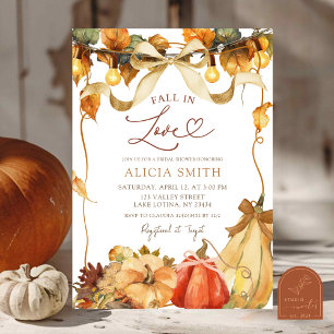 Invitation Coquette de citrouille rustique Tombez amoureux de