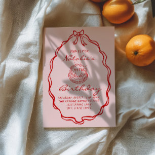 Invitation Coquette de gâteau tiré à la 40e main 40e cadre An