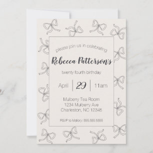Invitation Coquette esthétique Noir Bow mignonne Feminine Par