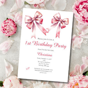 Invitation Coquette Féminine Anniversaire 1 an Rub