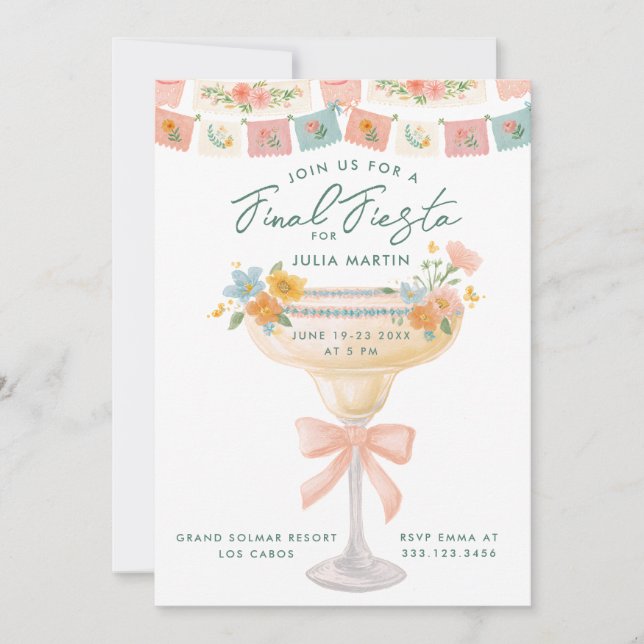 Invitation Coquette Final Fiesta Bachelorette (Devant)