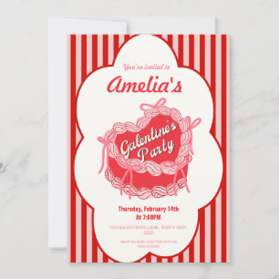 Invitation Coquette gâteau de la Saint-Valentin Rouge rose