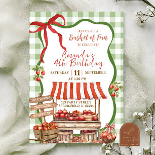 Invitation Coquette Green Plaid Bow Apple Orchard