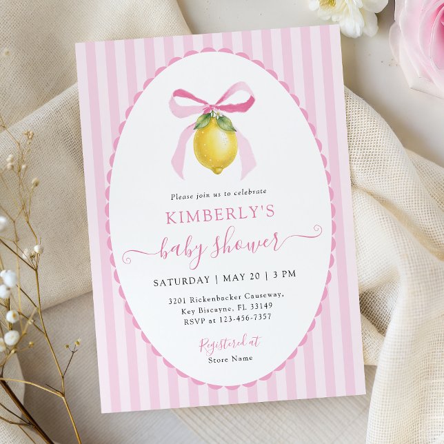 Invitation Coquette Lemon Baby Shower (Créateur téléchargé)
