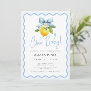 Invitation Coquette Lemon Ciao Baby Baby shower italien Wavy