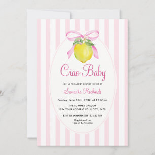 Invitation Coquette Lemon Rose Ciao Baby Shower