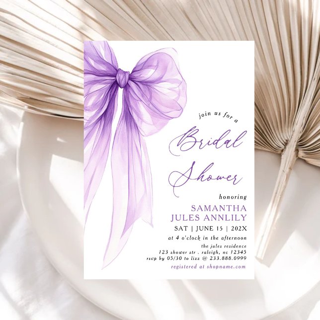 Invitation Coquette moderne tendance Fête des mariées pourpre (Créateur téléchargé)