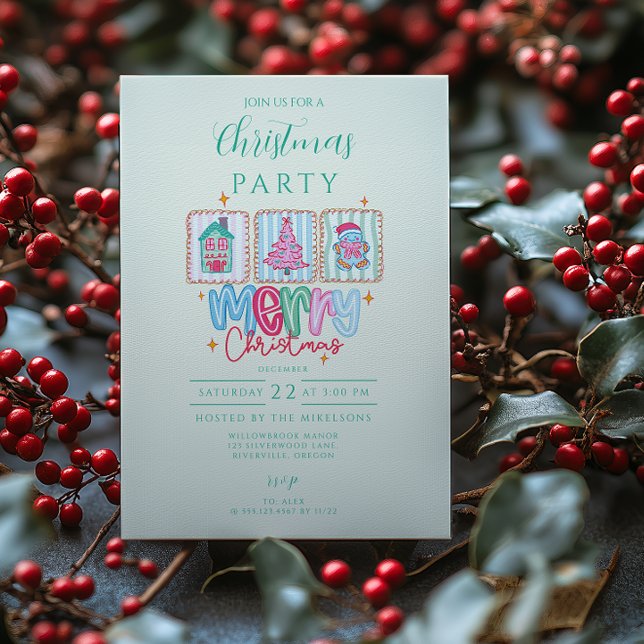 Invitation Coquette Pastel Christmas Celebration (Créateur téléchargé)