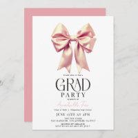 Coquette Pink Bow Ribbon Party de graduation