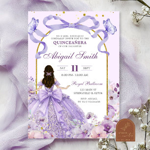 Invitation Coquette pour Quinceanera avec un Ruban