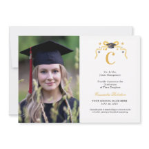 Coquette Ribbon Graduation Monogramme Crest