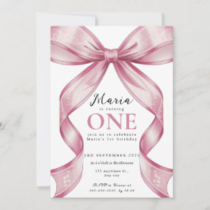 Invitation Coquette rose étincelle 1ère