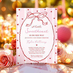 Invitation Coquette rouge et rose Bow Valentine's Baby shower