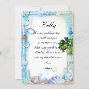 Invitation Coquillage De Plage Tropical Mariage Maid Of Honor
