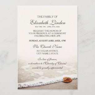 Invitation Coquillage sur la cérémonie commémorative de plage