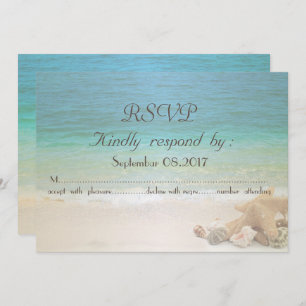 Invitation Coquillages de mariage de plage RSVP