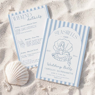 Invitation Coquillages et cloches de mariage Enterrement de v