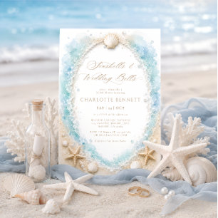 Invitation Coquillages et Cloches de Mariage Fête de Mariage