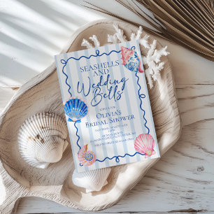 Invitation Coquillages et Cloches de Mariage Réception de Mar