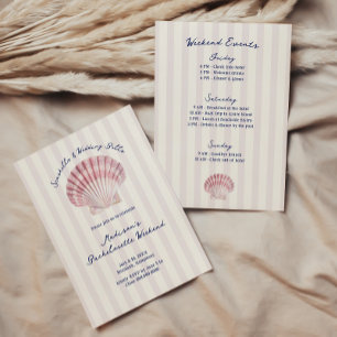 Invitation Coquillages et cloches Mariages Bachelorette Marin