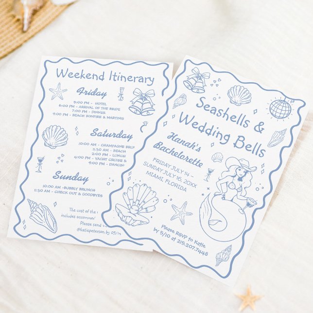 Invitation Coquillages et Mariage Bells Bachelorette Party (Créateur téléchargé)